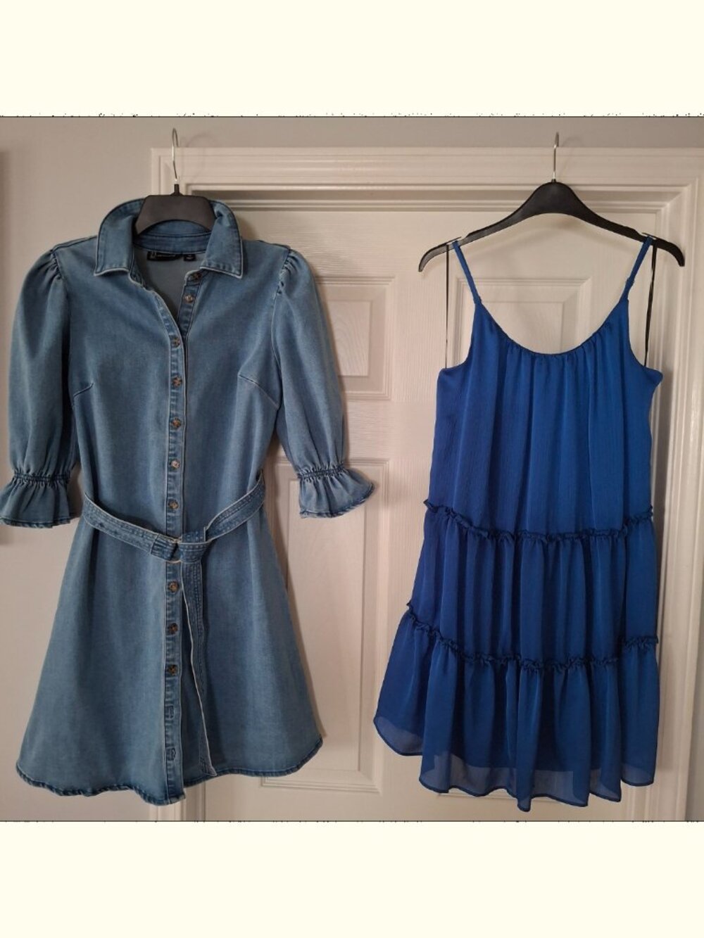 Trina Turk + New York & Company 2-Dress Bundle | Denim+Cobalt Blue Mini Dresses